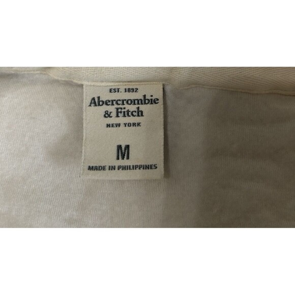 Abercrombie Fitch Womens Sz M Ivory Hoodie Sherpa Fleece Crop 1/4 Zip Sweater - Picture 7 of 8